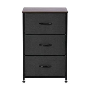 Sherwood Luna 3 Chest Of Drawers Lowboy Dresser Storage Wooden Desk Charcoal