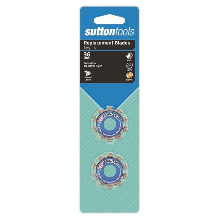 Sutton 36mm Ezygrind PVC / HDPE Pipe Cutter Blades - 2 Pack