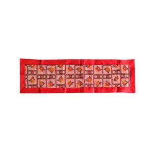 Red Festival Floral Sheer Organza Glitter Table Runner 40 x 138 cm Red