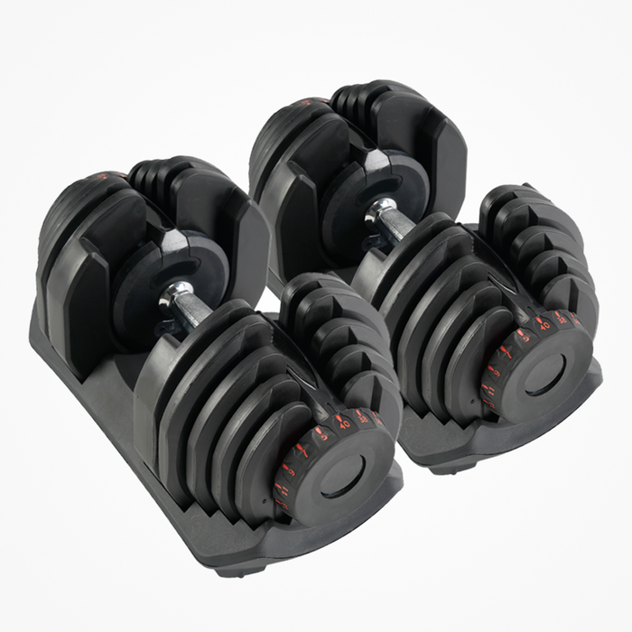 FitnessLab 80kg Adjustable Dumbbells Dumbbell Set Weight Dumbbells Plates 2x40kg