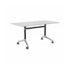 Olg Modulus Flip Table White And Silver Frame White Top L1800mm X W600mm
