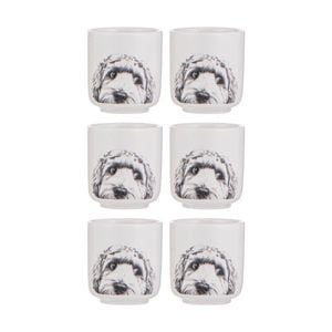 3x 2pc Ashdene Peeking Pups Ceramic Egg Cups Serveware Set Oodle