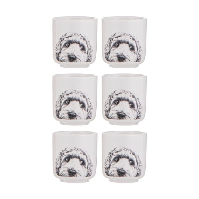 3x 2pc Ashdene Peeking Pups Ceramic Egg Cups Serveware Set Oodle