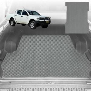 6D Diamond Ute Tub Mat for Mitsubishi Triton Double Cab (MN) 2009-2015 (with Spray On Liner or No Liner) - Grey