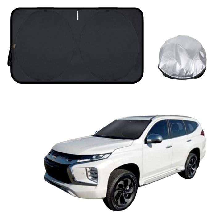 Front Windscreen Sun Shade for Mitsubishi Pajero 2000 - 2006 (NM NP) - Standard 150 x 85 cm - Black