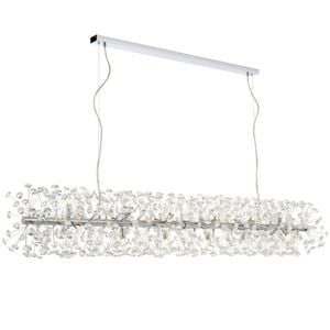 Telbix Lerida Modern Pendant Hanging Lamp Light Metal Crystal Chrome Clear Gloss