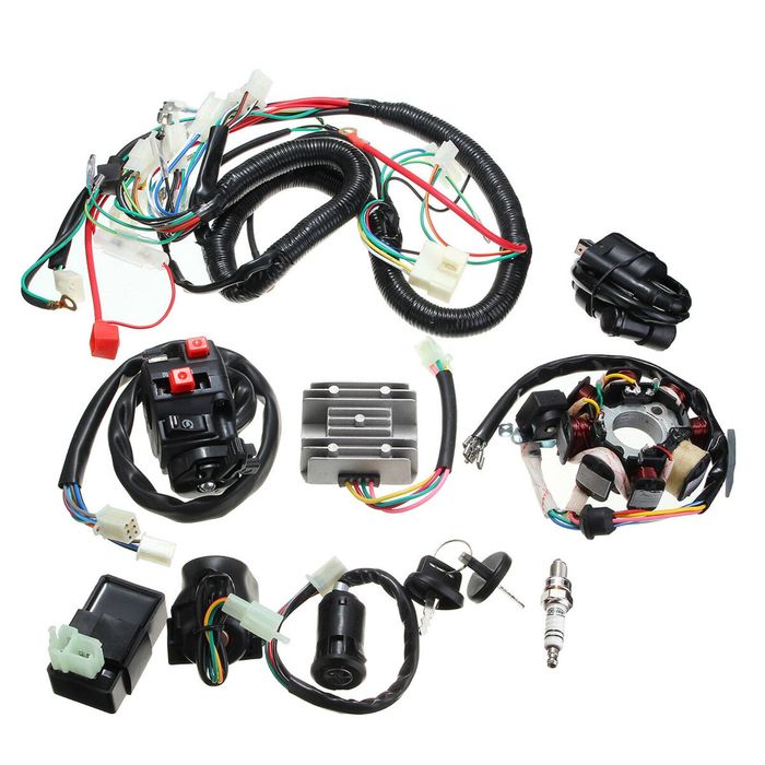PriceDumb Wiring Loom Wire Harness CDI Stator Kit for Quad Bike 125cc 150cc 200cc 250cc ATV Dirt Electric Assembly