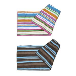Bloomington Harmonia Twin Pack Multi Colour Stripes Polar Fleece Throw/Blanket 139 x 193 cm