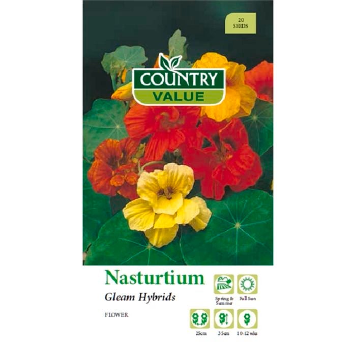 Country Value Seed Nasturtium Gleam Hybrids