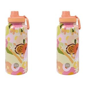 2x Annabel Trends Watermate 950ml Stainless Steel Water Bottle Tutti Fruitti