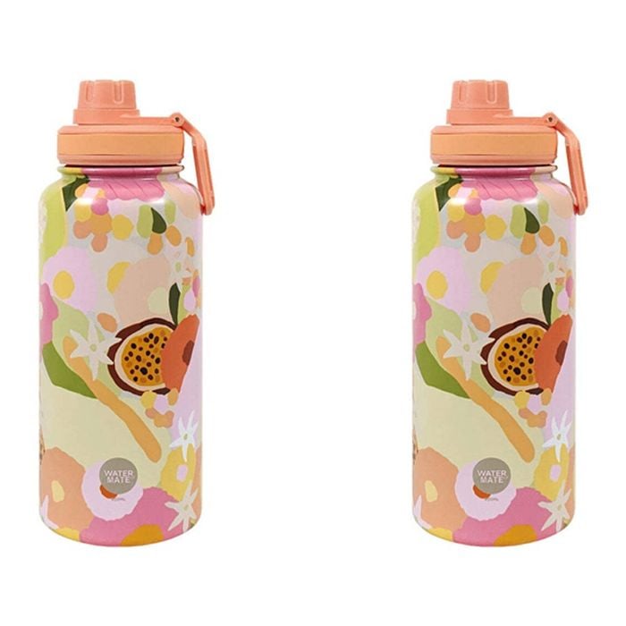 2x Annabel Trends Watermate 950ml Stainless Steel Water Bottle Tutti Fruitti