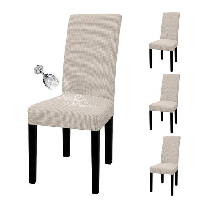 Catzon Dining Chair Covers Stretch Chair Slipcover Set of 4-Beidge