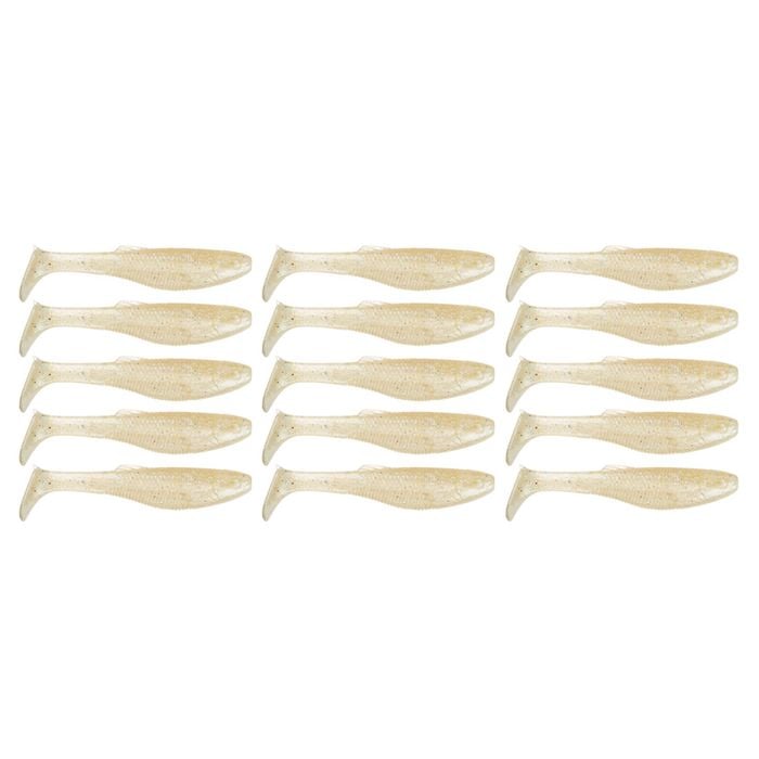 3x 5PK 4In Rapala Crush City Heavy Hitter Plastic Paddle Tail Lures - Whitebait