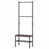 Costway 3in1 Hall Tree Shoe Bench Coat Rack Clothes Hooks Shelf