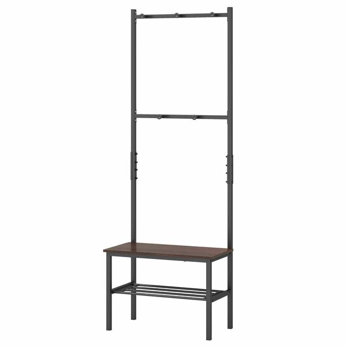 Costway 3in1 Hall Tree Shoe Bench Coat Rack Clothes Hooks Shelf