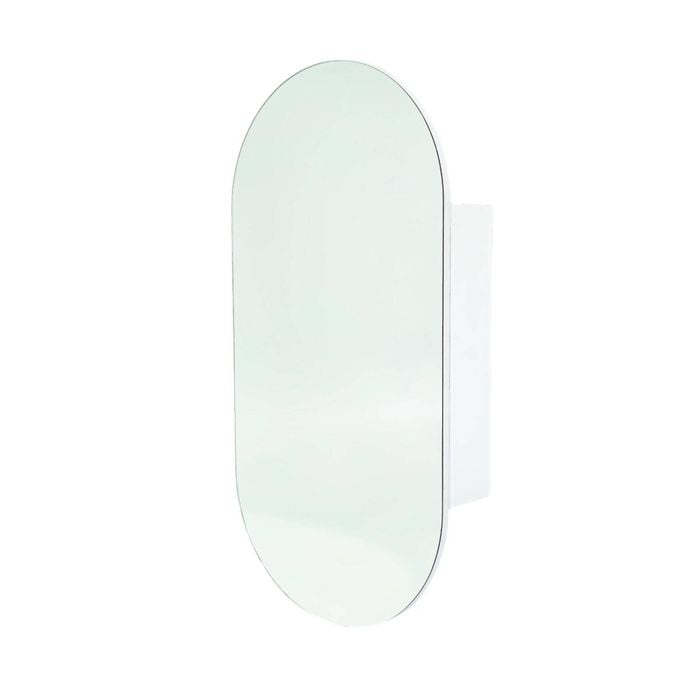 Rick McLean's Portofino White Oval Designer Shaving Cabinet
