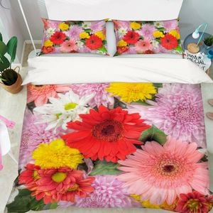 3D Bright Flowers 290 Bed Pillowcases Quilt King Single Size