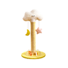 Cartoon Flower & Cactus Cat Scratch Pole -Cloud