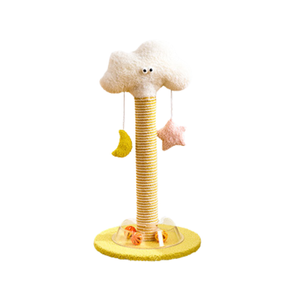 Cartoon Flower & Cactus Cat Scratch Pole -Cloud