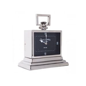 Ssh Collection Daniel & Ashley Small Table Clock With Square Black Face - Nickel