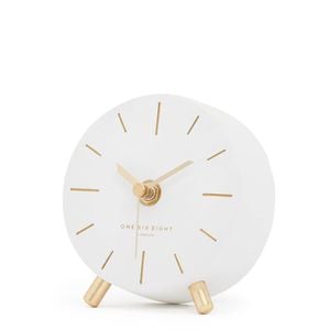 One Six Eight London  Ariel White Silent Mantel Clock