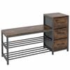 Costway Industrial Shoe Bench Rack 3Tier Storage Organizer Entryway