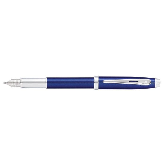 Sheaffer 100 Fountain Pen Writing Stationery Medium Nib Lacquer/chrome Blue