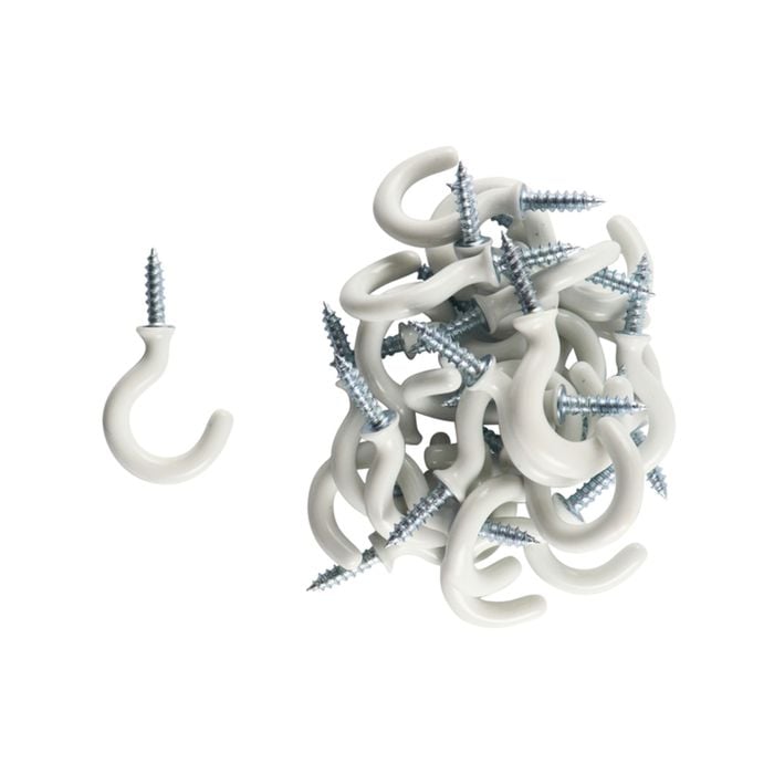 Everhang 12mm White PVC Cup Hook - 25 Pack