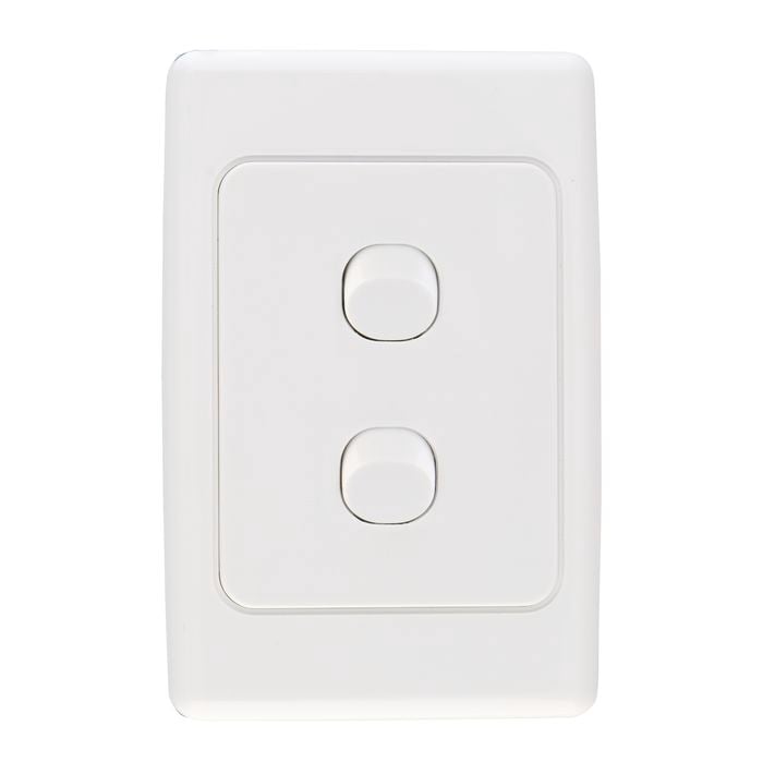 DETA White Double Vertical Light Switch