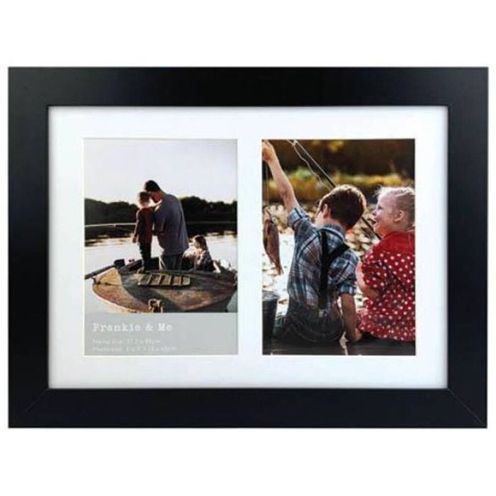 Frankie & Me Wooden Collage 5x7'' Double Picture Frame Home/Office Decor Black