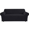 Smarcute 3 Seater High Stretch Jacquqard Textured Sofa Cover Black