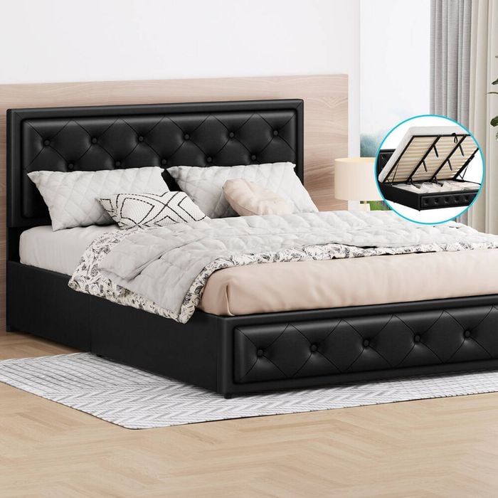 ALFORDSON Bed Frame Gas Lift Storage King