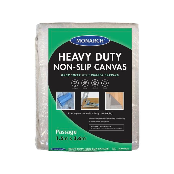 Monarch 1.5 x 3.6m Heavy Duty Non-Slip Canvas Drop Sheet