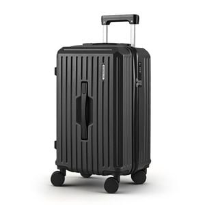 Wanderlite 20" Trunk Luggage Suitcase Travel Carry On TSA Lock Black