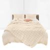 SOGA 160x200cm Light Camel Double Layer Rabbit Fur Throw Blanket