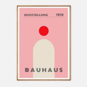 Galrie Bauhaus Ausstellung 1919 Art Print – Iconic Abstract Geometric Modern Design Decor, Wood Frame, A4 21 x 30cm (8 x 12inch)