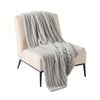 Soga 230x200cm Silver Flannel Polyester Throw Blanket