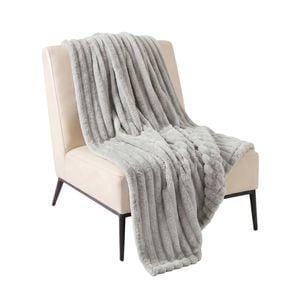 Soga 230x200cm Silver Flannel Polyester Throw Blanket