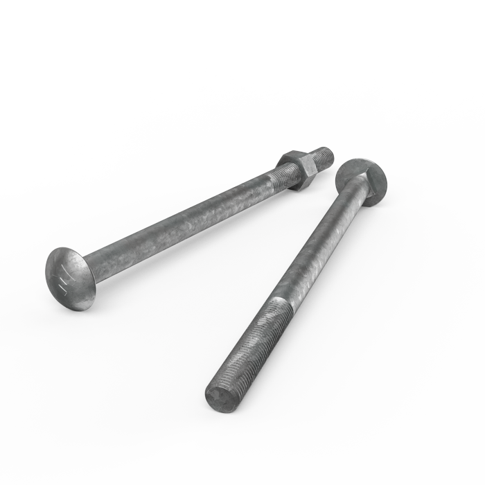 ZENITH M16 x 260mm Hot Dip Galvanised Cup Head Bolts & Nuts - Each