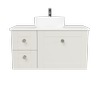New England Joinery 900mm Diadem Centre Basin SilkSurface Top Wall Hung Vanity