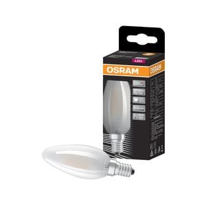 Osram 4W 470lm Cool White Frosted Filament LED Candle E14 Globe
