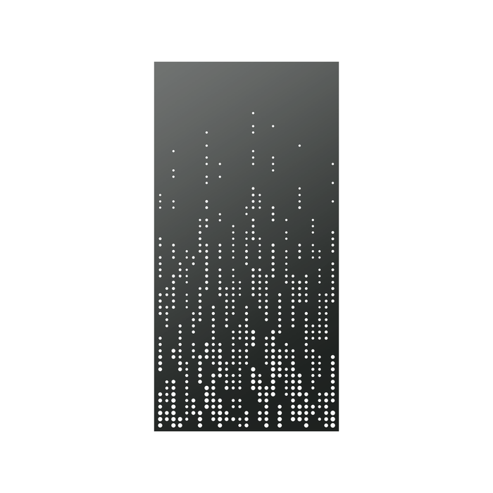 Walpix 1775 x 875 x 2.0mm Perforated Aluminium Decorative Screen Folded Profile Splash - Charcoal