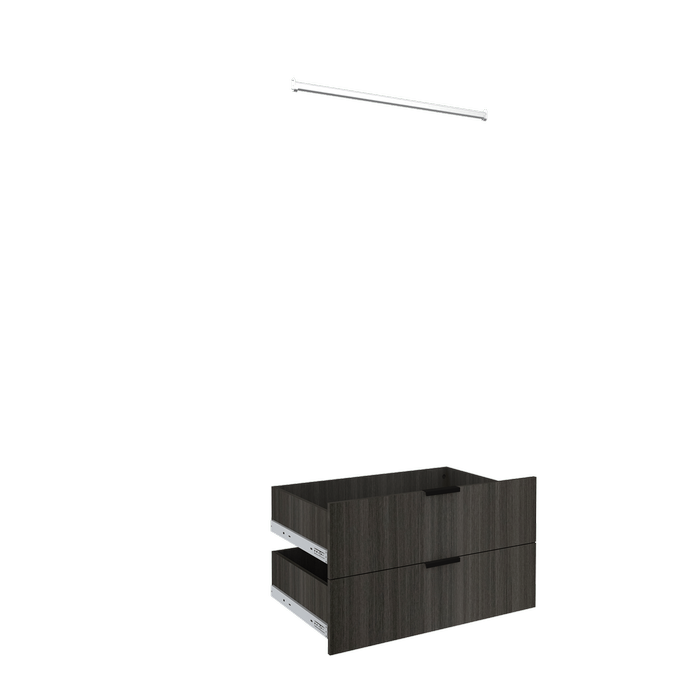 Lugna Storm 2 Drawer 1 Hangrail Insert Kit - To Suit 900 x 580mm Cabinet Shell