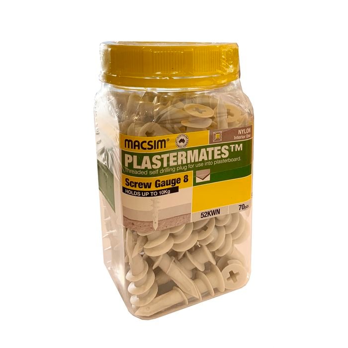 Macsim 45mm Nylon Plastermate Anchor - 70 Pack