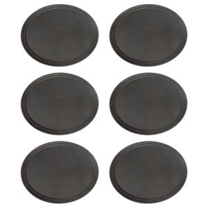 6x Oval Serving Trays - 73.5 x 60cm - Reusable Non Slip Stackable Rubberized Food Drinks Platter Tray
