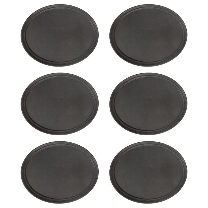 6x Oval Serving Trays - 73.5 x 60cm - Reusable Non Slip Stackable Rubberized Food Drinks Platter Tray