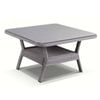 Low Dining 1.2m Square Outdoor Wicker Glass Top Table 1.2m - Brushed Grey