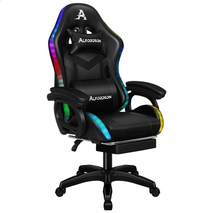 ALFORDSON Gaming Office Chair Massage RGB Black
