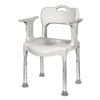 3-in-1 Commode Shower Chair with Adjustable Height and Removable Bucket for Seniors and Disabled