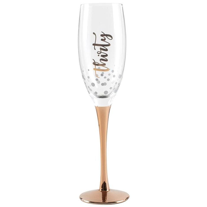 Thirty Rose Gold Stem Champagne Glass 300ml 25cm Drinking Cup